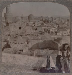 Jerusalem von der Schule über der Moschee, zeigt den Turm von Antonio, ca. 1900