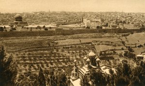 Jerusalem vom Ölberg aus gesehen von Unbekannt