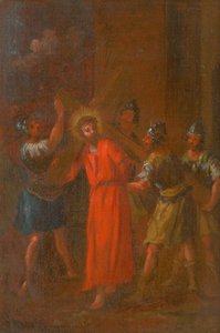 Jesus trägt sein Kreuz. Studie für den Kreuzweg II. von Unbekannt