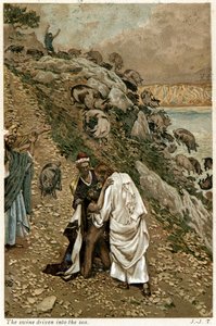 Jesus treibt Teufel aus einem knienden Mann, um 1890