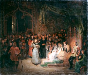 Johanna von Orléans vor König Karl VII. in Chinon, Februar 1429, um 1811-1858