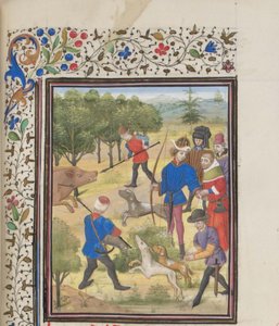Johannes II. Komnenos, byzantinischer Kaiser auf der Jagd. Miniatur aus der Historia von Wilhelm von Tyrus, 1460er Jahre von Unbekannt