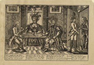 Joseph II., Katharina die Große und Sultan Abdul Hamid I. spielen Karten, ca. 1780