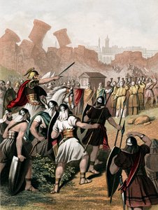 Josua spornt seine Armee vor den Mauern von Jericho an, um 1860