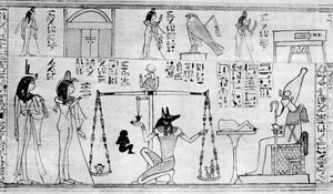 Urteil der Toten, aus dem Tempel von Deir-el-Bahari, Ägypten, um 1025 v. Chr. 1936 von Unbekannt