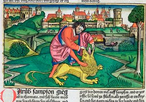 Richter 14:5-9: Simson erschlägt den Löwen von Unbekannt