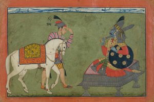 Kalki Avatar, die zukünftige Inkarnation von Vishnu, ca. 1700-1710