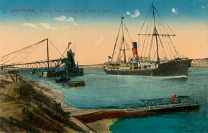 Kantara - Britisches Schiff passiert den Suezkanal, ca. 1918-1939