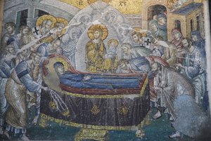 Kariye Camii (Kirche des Heiligen Erlösers in Chora) Fresko: Entschlafung (Tod Marias), Istanbul, Türkei von Unbekannt