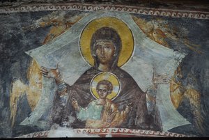 Kariye Camii (St. Erlöser in Chora Kirche) Fresko: Jungfrau und Kind, Istanbul, Türkei von Unbekannt