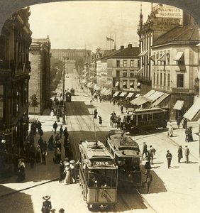 Karl-Johan-Straße, W.N.W. zum Königspalast, Christiania, Norwegen, ca. 1905 von Unbekannt