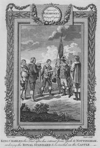 König Karl I. nach seinem Rückzug von York nach Nottingham, um 1787 von Unbekannt
