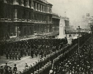 König George VI. bei der Teilnahme an der Waffenstillstandszeremonie am Kenotaph, Whitehall, 11. November 1936, 1937