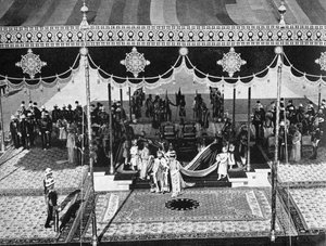 König Georg V. 1865-1936 und Königin Mary 1867-1953 beim Delhi Durbar, Indien, 1911