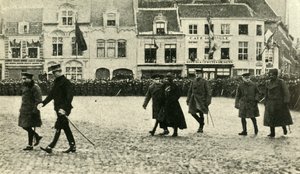 König Georg V. in Furnes, Belgien, Erster Weltkrieg, 4. Dezember 1914, 1920 von Unbekannt