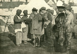 König George und Königin Mary besuchen verwundete Soldaten, Erster Weltkrieg, 1915, ca. 1920