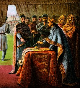 König Johann und die Magna Carta, 1215, ca. 1850 von Unbekannt