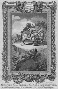 König Johann ersticht feige seinen Neffen Prinz Arthur, bevor er ihn ins Meer wirft, ca. 1787