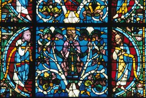 König Salomo, Buntglas, Kathedrale von Chartres, Frankreich, 1145-1155 von Unbekannt