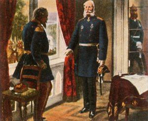 König Wilhelm und Kaiser Napoleon nach der Schlacht von Sedan, 2. September 1870, 1936 von Unbekannt