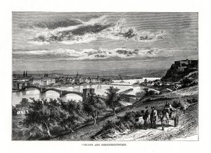 Koblenz und Festung Ehrenbreitstein, Deutschland, 1879 von Unbekannt