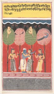 Krishna feiert mit den Gopis...aus einem verstreuten Gita Govinda Lied der Kuhhirten