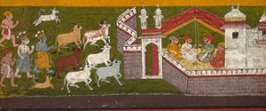 Krishna und Balarama nähern sich Mathura, ca. 1740-1750