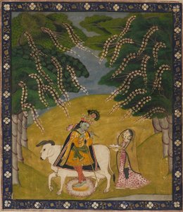 Krishna werden Kuchen angeboten, 19.-20. Jahrhundert
