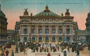 Die Oper und U-Bahn-Station, Paris, um 1920 von Unbekannt