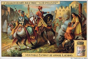 La Jerusalem deliveree par le Tasse, Clorinde vor dem Verbrennen gerettet, 19. Jahrhundert von Unbekannt