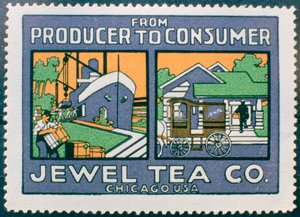 Etikett für die Werbung der Jewel Tea Co aus Chicago, USA von Unbekannt