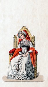 Hofdame, Kostümentwurf für Shakespeares Stück, Heinrich VIII., 19. Jahrhundert