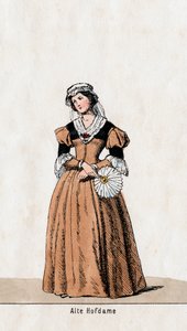 Hofdame, Kostümentwurf für Shakespeares Stück Heinrich VIII., 19. Jahrhundert von Unbekannt