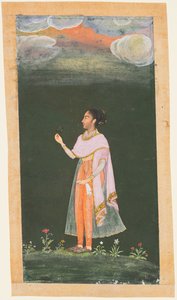 Dame mit einer Blume, ca. 1670er-80er von Unbekannt