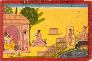 Lakshmana in der Einsiedelei, Blatt aus einem Ramayana, ca. 1690-1710