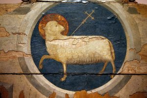 Lamm Gottes gemalt von Giotto. 14. Jahrhundert. Padua. Italien.