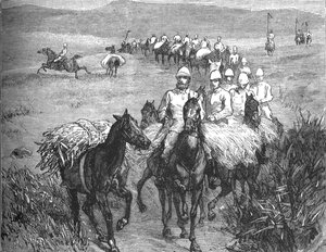 Lanzenreiter kehren von einem Streifzug zurück, ca. 1880 von Unbekannt