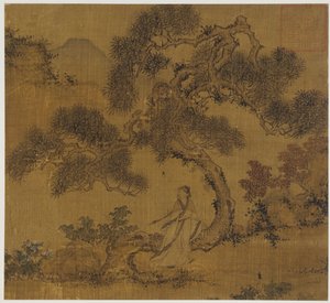 Landschaft: ein Mann unter einer Kiefer, Ming-Dynastie, 1368-1644