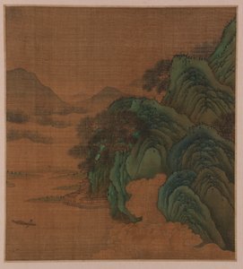 Landschaft: Hügel, Tal und Bach, möglicherweise Ming-Dynastie, 1368-1644