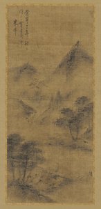 Landschaft: Berggipfel und Bach, Ming-Dynastie, 1368-1644