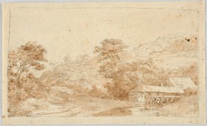 Landschaft mit Wassermühle von Unbekannt