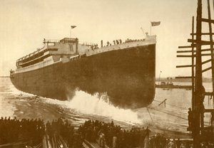 Stapellauf der Orama Orient Line, 20.000 Tonnen, um 1930