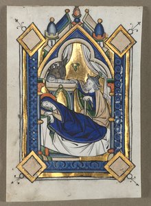 Blatt aus einem Psalter: Die Geburt Christi