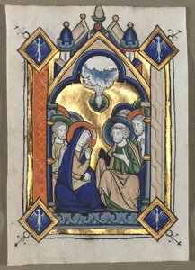 Blatt aus einem Psalter: Pfingsten, um 1260 von Unbekannt