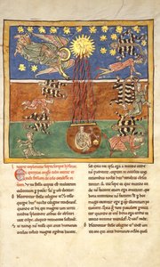 Blatt aus einem Beatus-Manuskript: Beim Klang der fünften Engelsposaune..., ca. 1180