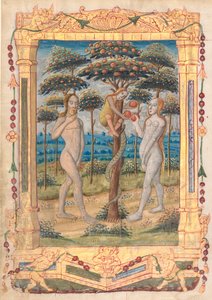 Blatt aus einem Stundenbuch: Adam und Eva und der Sündenfall (recto)
