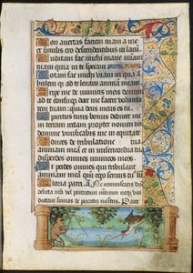 Blatt aus einem Stundenbuch: Affe beim Angeln, 1500-1510 von Unbekannt