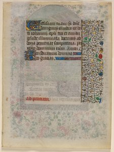 Blatt aus einem Stundenbuch: Text verso, um 1430 von Unbekannt