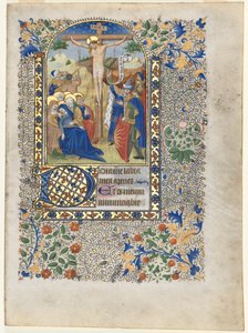 Blatt aus einem Stundenbuch: Die Kreuzigung, Stunden des Kreuzes, um 1435 von Unbekannt