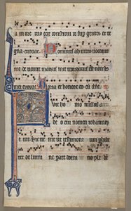 Blatt aus einem Choralbuch: Verkündigung an Zacharias, um 1265 von Unbekannt